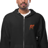 RIP Embroidered Zip-Up Fleece Hoodie