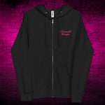 Coconut Teaszer Embroidered Zip-Up Fleece Hoodie