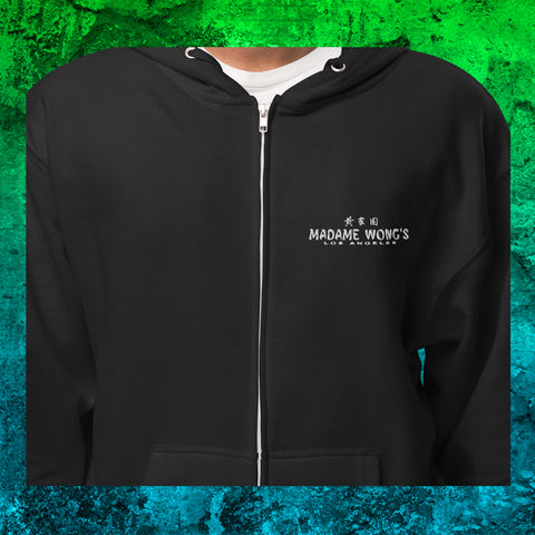 Madame Wong's Embroidered Zip-Up Fleece Hoodie