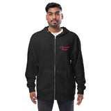 Coconut Teaszer Embroidered Zip-Up Fleece Hoodie