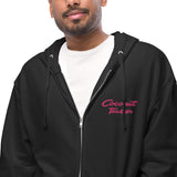 Coconut Teaszer Embroidered Zip-Up Fleece Hoodie