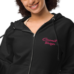 Coconut Teaszer Embroidered Zip-Up Fleece Hoodie
